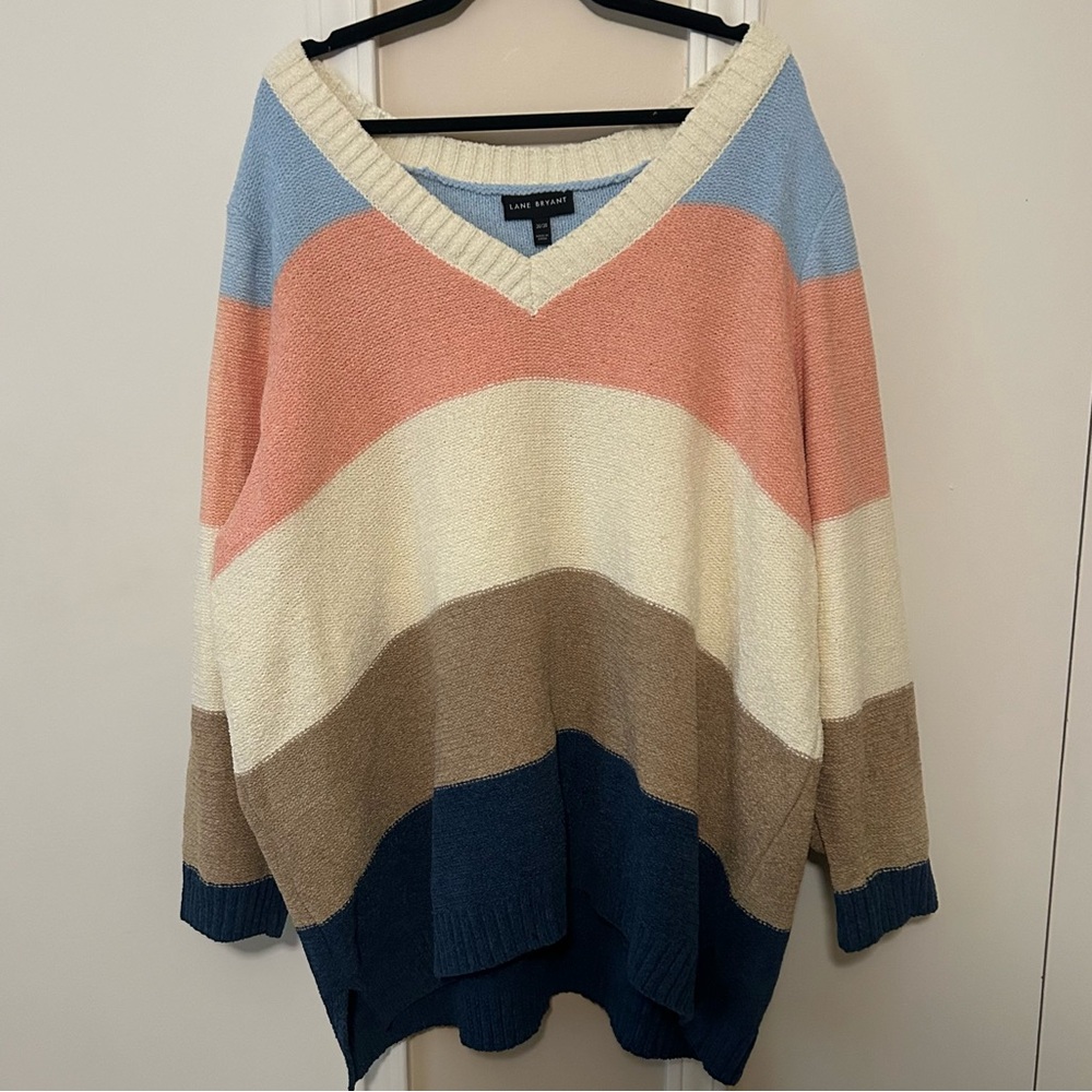 LANE BRYANT Striped Sweater